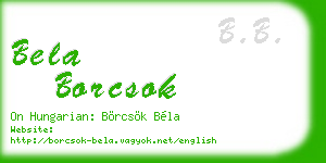 bela borcsok business card